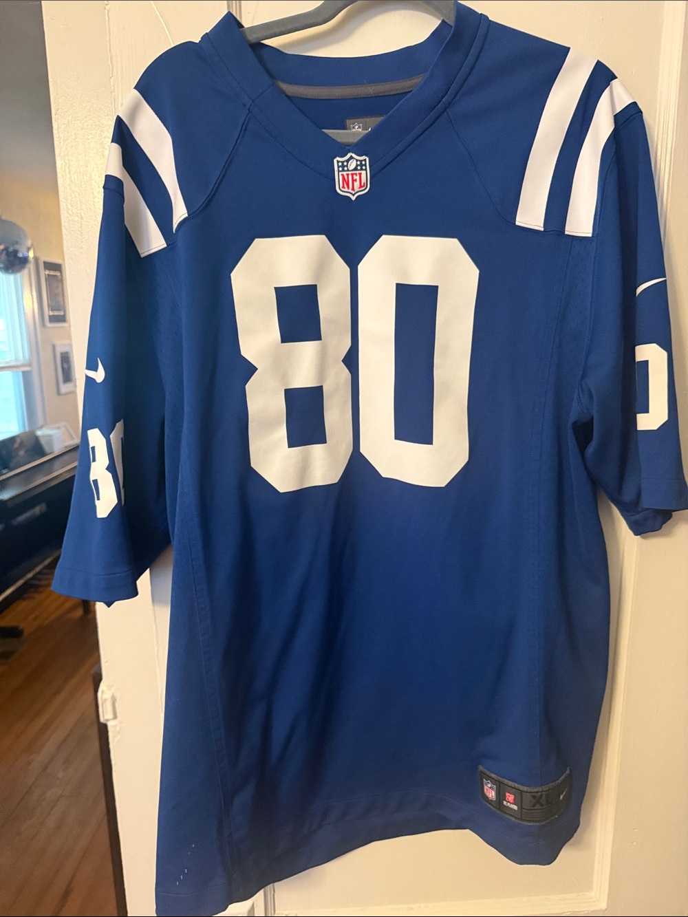 Nike On Filed Blue #80 Coby Fleener Football Jersey - Indianapolis Colts